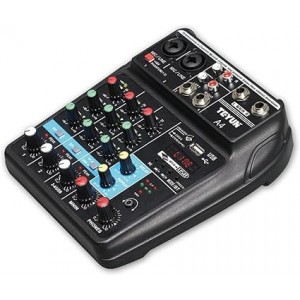 TEYUN Console de mixage Professionnelle 4Canaux aux Paths Plus Processeur Effets +48V