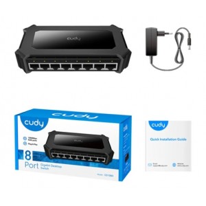 Commutateur de bureau Gigabit 8 ports 10/100/1000 Mbps Cudy GS108D