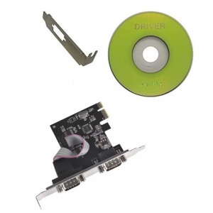 Carte d'extension  PCI-E PCI-Express vers deux ports RS232 (DB9)