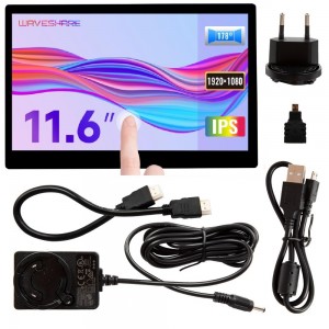 Ecran tactile capacitif LCD 11,6 pouces avec boîtier, résolution 1920 × 1080