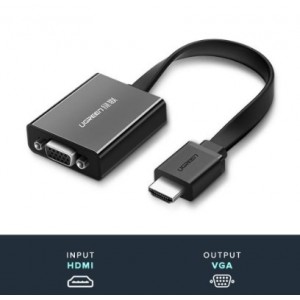 Adaptateur HDMI mâle vers VGA femelle UGREEN MM103 Full HD avec sortie audio Adaptateur HDMI mâle vers VGA femelle UGREEN MM103 Full HD avec sortie audio