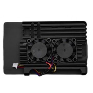Boîtier C en alliage d'aluminium avec deux ventilateurs pour Raspberry Pi 5